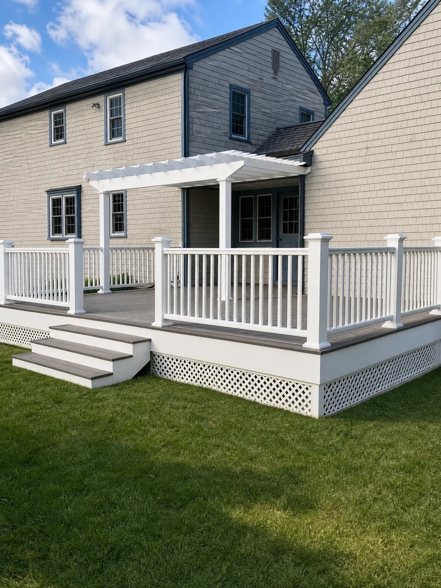 Completed high-end composite outdoor deck